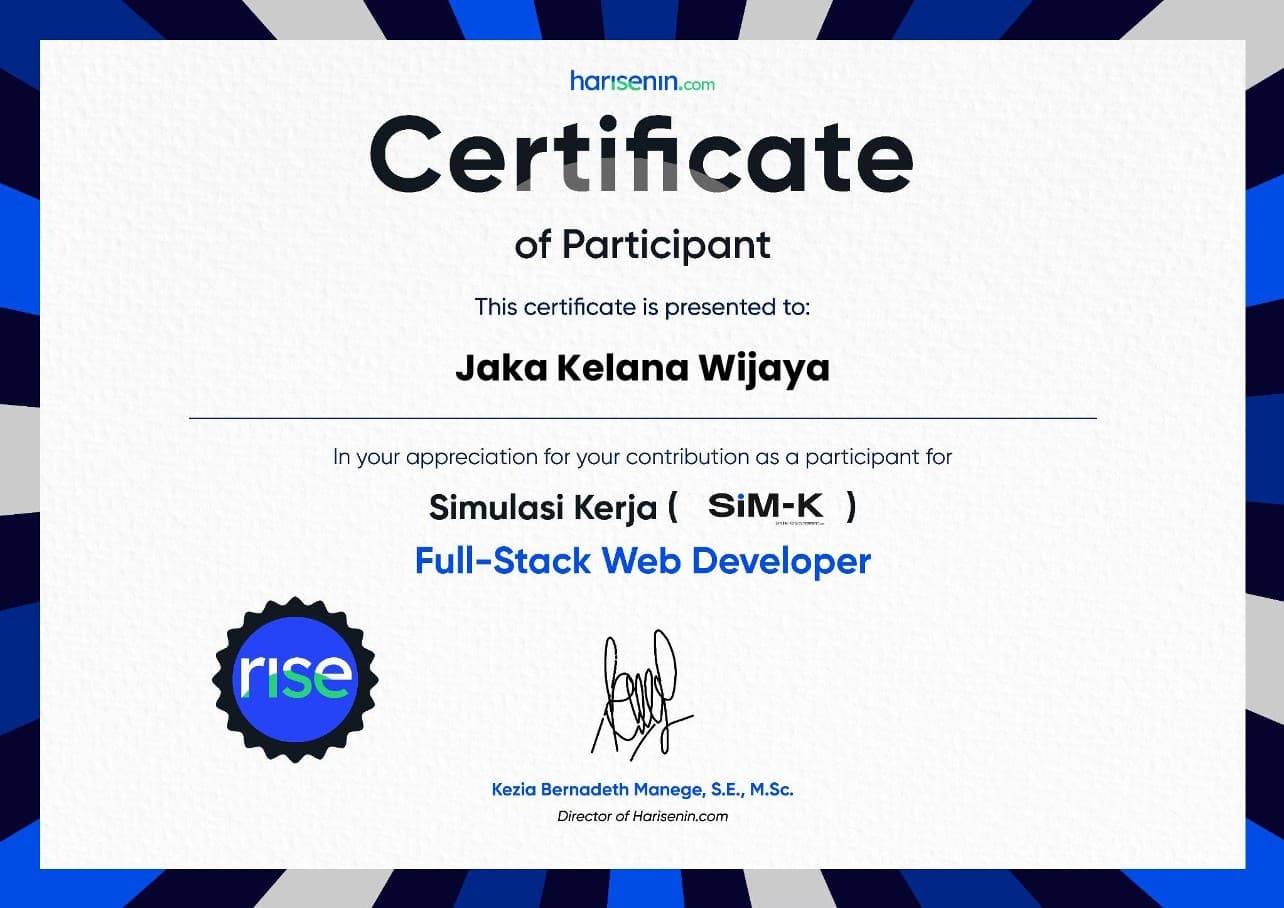 Simulasi Kerja (SIM-K) Full-Stack Web Developer
